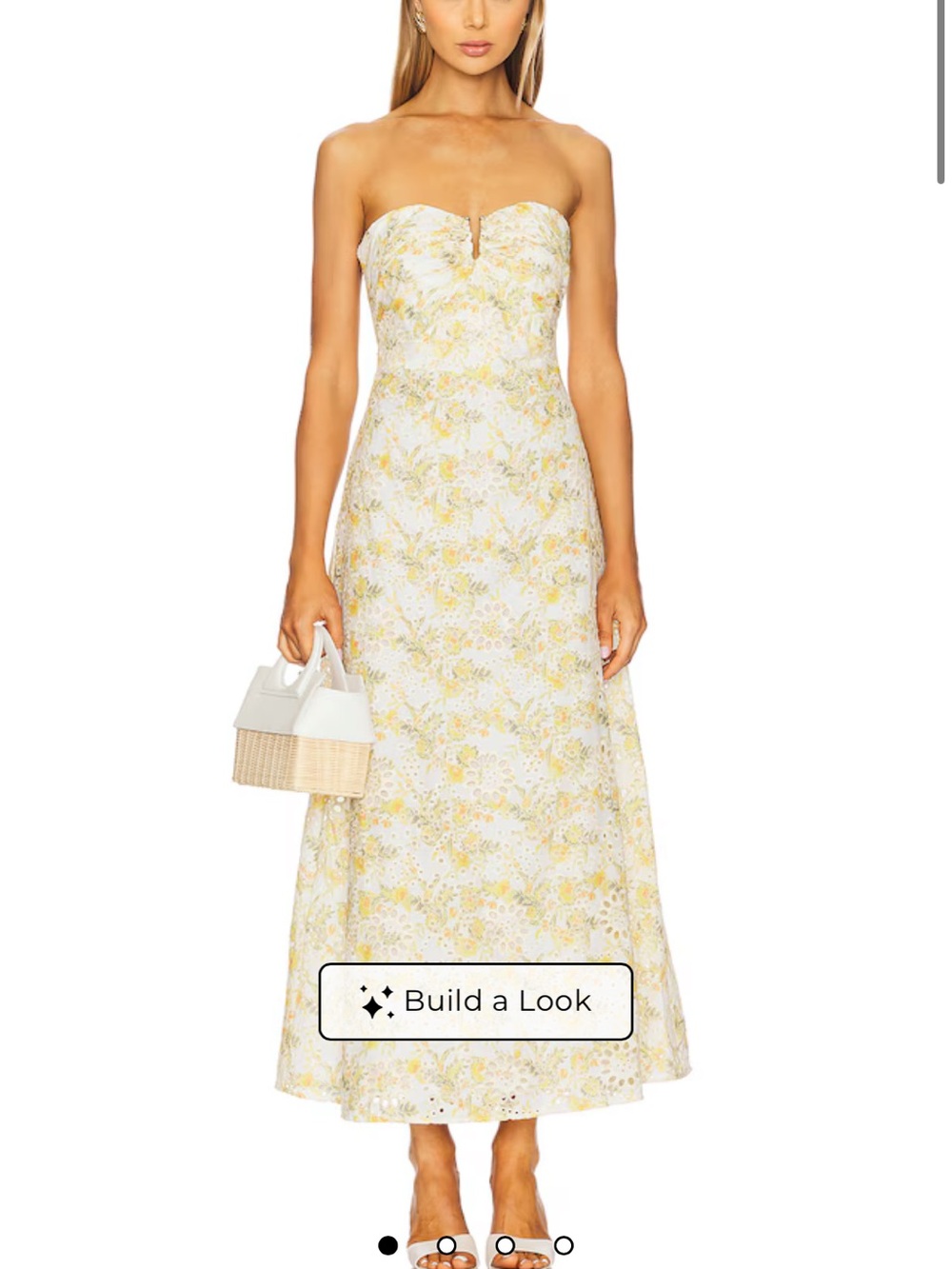 NWT - REVOLVE Strapless Floral Maxi Dress in White and Yellow